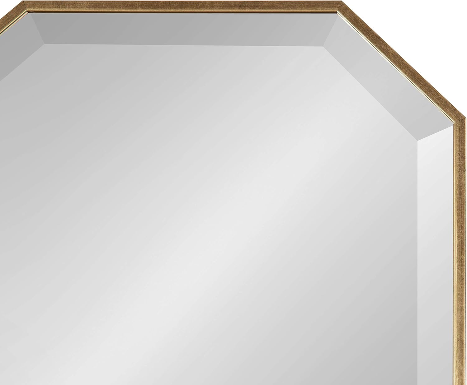 imageKate and Laurel Rhodes Modern Full Length Framed Octagon Wall Mirror 16 x 48 Gold Decorative Glam Geometric Wall AccentGold
