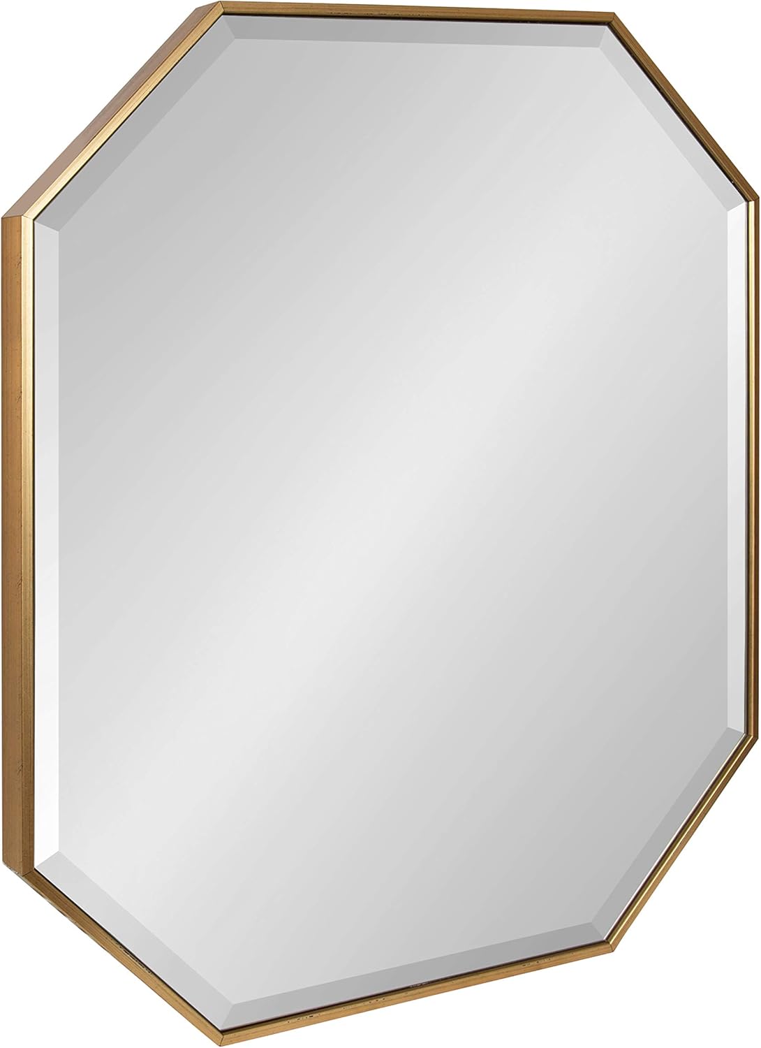 imageKate and Laurel Rhodes Modern Full Length Framed Octagon Wall Mirror 16 x 48 Gold Decorative Glam Geometric Wall AccentGold