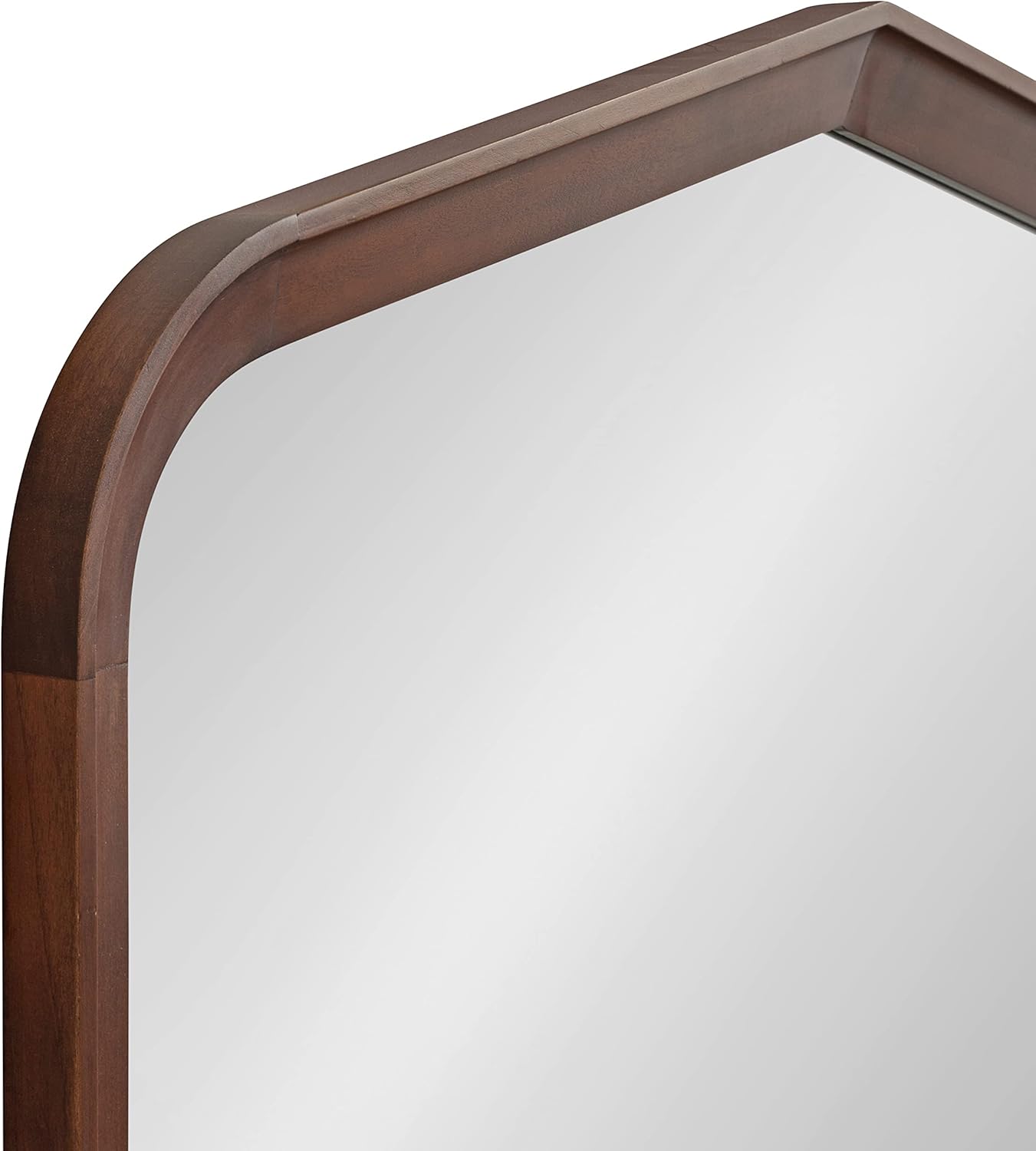 imageKate and Laurel Tudor Traditional Wooden Wide Arch Wall Mirror 36 x 28 Walnut Brown Vintage Arched Hanging Mirror with Pointed Arch and Pieced Wood FrameWalnut Brown