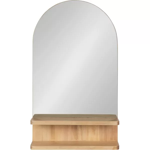 imageKate and Laurel Astora Modern Arched Wall Mirror 18 x 30 Natural Wood Scandinavian Framed Mirror for Storage and DisplayNatural