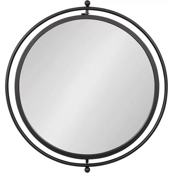 imageKate and Laurel Baron Modern Pivot Mirror 21 Inch Diameter Gold Decorative Adjustable Wall MirrorBlack