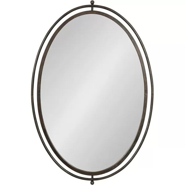 imageKate and Laurel Baron Modern Pivot Mirror 21 Inch Diameter Gold Decorative Adjustable Wall MirrorBronze