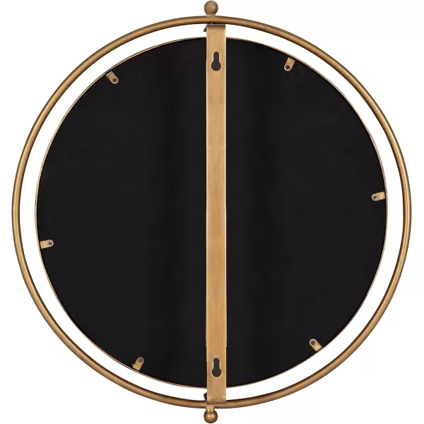 imageKate and Laurel Baron Modern Pivot Mirror 21 Inch Diameter Gold Decorative Adjustable Wall MirrorGold