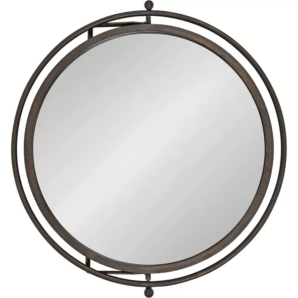 imageKate and Laurel Baron Modern Pivot Mirror 21 Inch Diameter Gold Decorative Adjustable Wall MirrorSilver