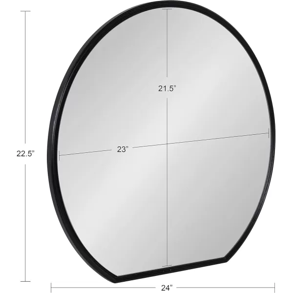 imageKate and Laurel Caskill Modern Round Mirror 24 x 23 Decorative Wall Mirror with Flat Bottom