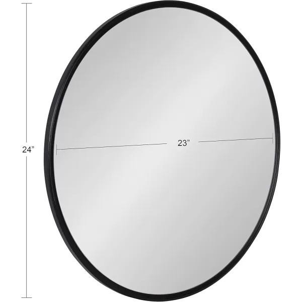 imageKate and Laurel Caskill Modern Wall Mirror 30quot Black Chic Circular Mirror for Wall DecorBlack