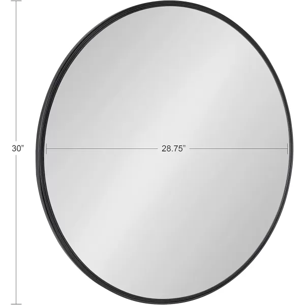 imageKate and Laurel Caskill Modern Wall Mirror 30quot Black Chic Circular Mirror for Wall DecorBlack