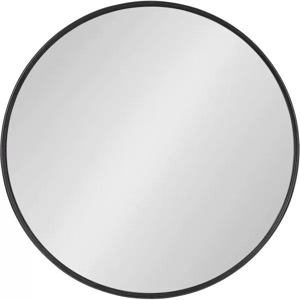 imageKate and Laurel Caskill Modern Wall Mirror 30quot Black Chic Circular Mirror for Wall DecorBlack