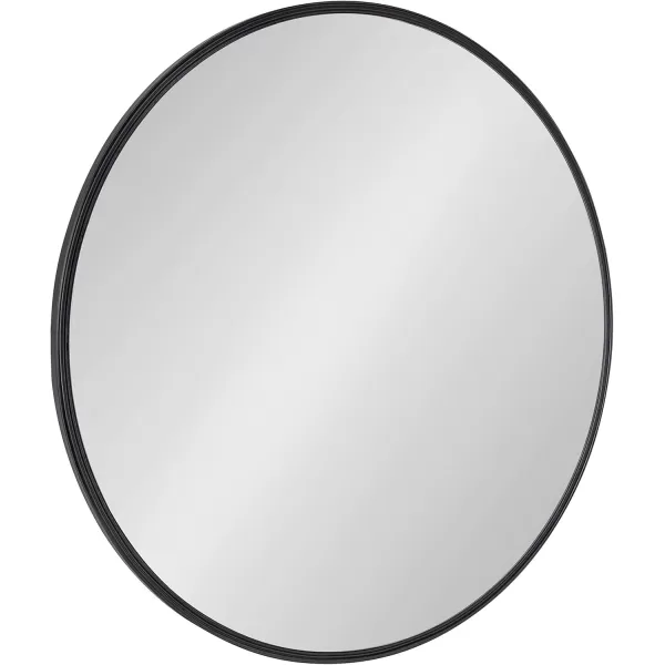 imageKate and Laurel Caskill Modern Wall Mirror 30quot Black Chic Circular Mirror for Wall DecorBlack