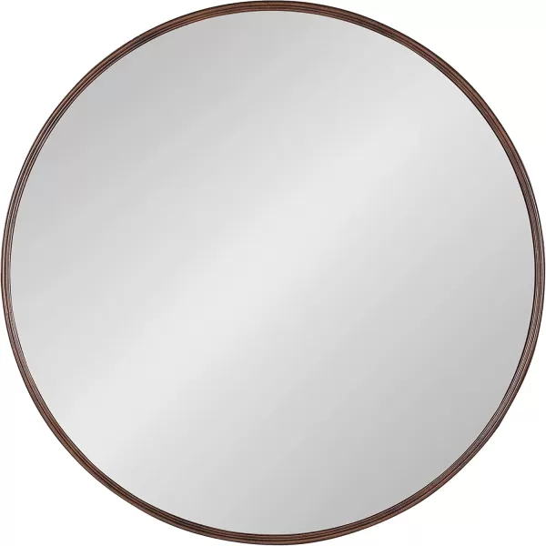 imageKate and Laurel Caskill Modern Wall Mirror 30quot Black Chic Circular Mirror for Wall DecorBronze