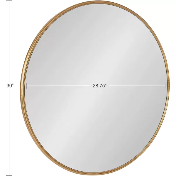 imageKate and Laurel Caskill Modern Wall Mirror 30quot Black Chic Circular Mirror for Wall DecorGold