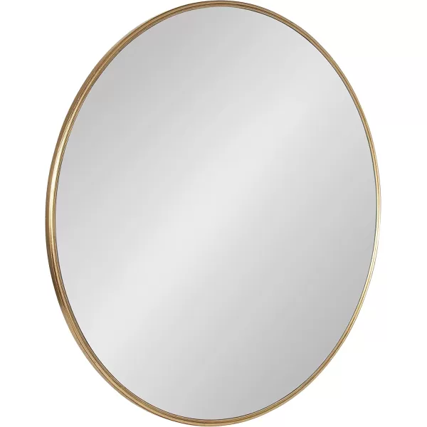 imageKate and Laurel Caskill Modern Wall Mirror 30quot Black Chic Circular Mirror for Wall DecorGold