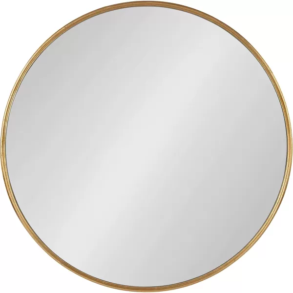 imageKate and Laurel Caskill Modern Wall Mirror 30quot Black Chic Circular Mirror for Wall DecorGold