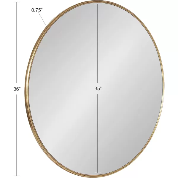 imageKate and Laurel Caskill Modern Wall Mirror 30quot Black Chic Circular Mirror for Wall DecorGold