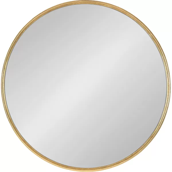 imageKate and Laurel Caskill Modern Wall Mirror 30quot Black Chic Circular Mirror for Wall DecorGold