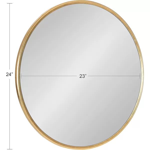 imageKate and Laurel Caskill Modern Wall Mirror 30quot Black Chic Circular Mirror for Wall DecorGold