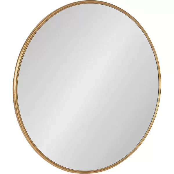 imageKate and Laurel Caskill Modern Wall Mirror 30quot Black Chic Circular Mirror for Wall DecorGold