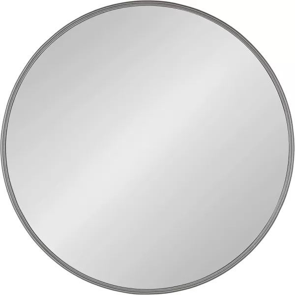 imageKate and Laurel Caskill Modern Wall Mirror 30quot Black Chic Circular Mirror for Wall DecorGrey