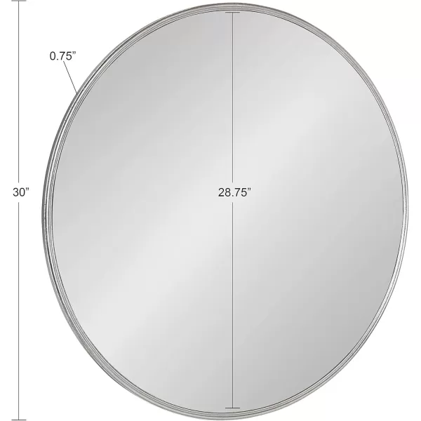 imageKate and Laurel Caskill Modern Wall Mirror 30quot Black Chic Circular Mirror for Wall DecorSilver