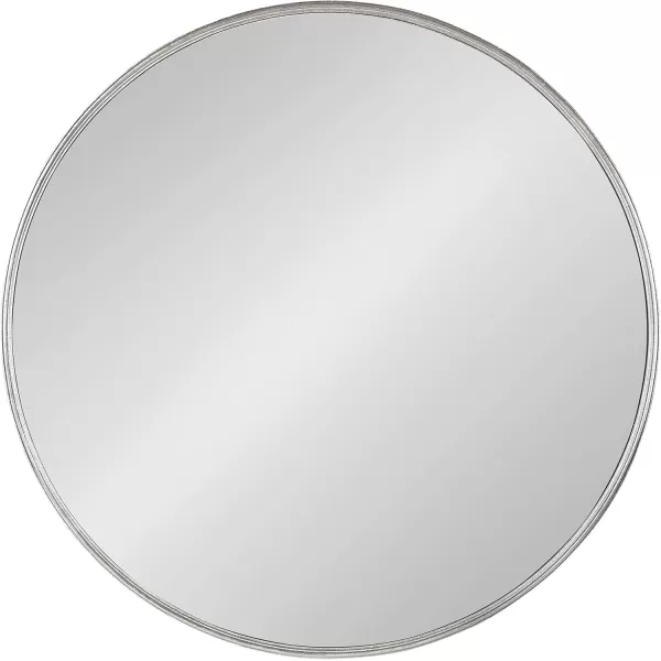 imageKate and Laurel Caskill Modern Wall Mirror 30quot Black Chic Circular Mirror for Wall DecorSilver