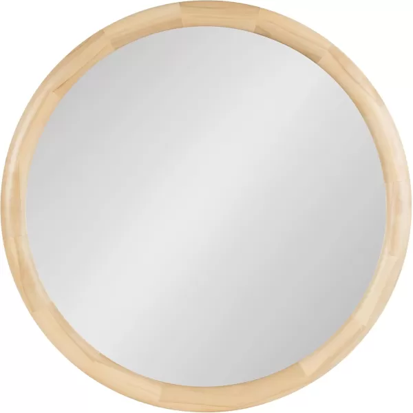 imageKate and Laurel Dessa Transitional Round Wooden Wall Mirror 32 Inch Diameter Natural Rustic Modern Circle Bathroom Vanity Mirror with Chunky Rounded Profile and Solid Poplar Wood FrameNatural