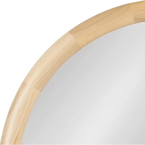 imageKate and Laurel Dessa Transitional Round Wooden Wall Mirror 32 Inch Diameter Natural Rustic Modern Circle Bathroom Vanity Mirror with Chunky Rounded Profile and Solid Poplar Wood FrameNatural