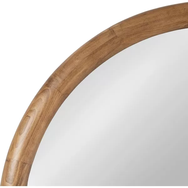 imageKate and Laurel Dessa Transitional Round Wooden Wall Mirror 32 Inch Diameter Natural Rustic Modern Circle Bathroom Vanity Mirror with Chunky Rounded Profile and Solid Poplar Wood FrameRustic Brown