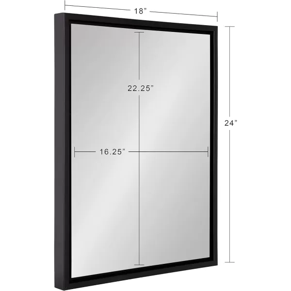 imageKate and Laurel Evans Glam Floating Framed Wall Mirror 18quot x 24quot Gold Chic Rectangle Accent MirrorBlack