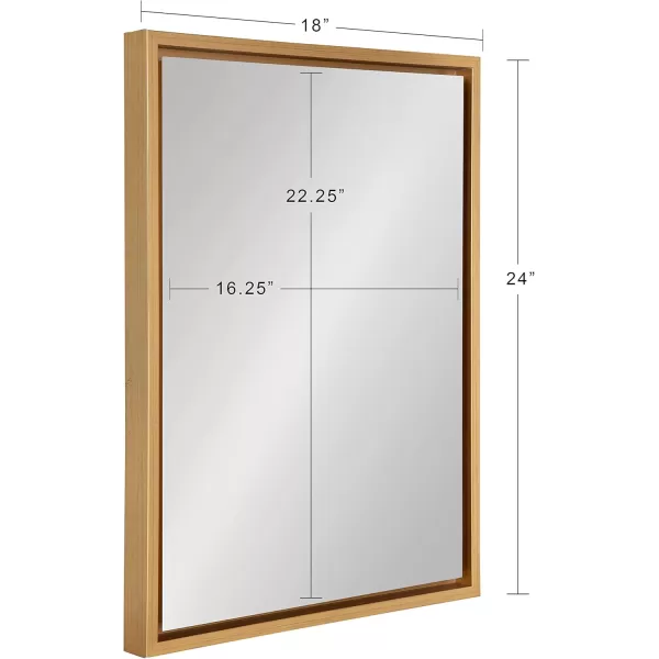 imageKate and Laurel Evans Glam Floating Framed Wall Mirror 18quot x 24quot Gold Chic Rectangle Accent MirrorGold