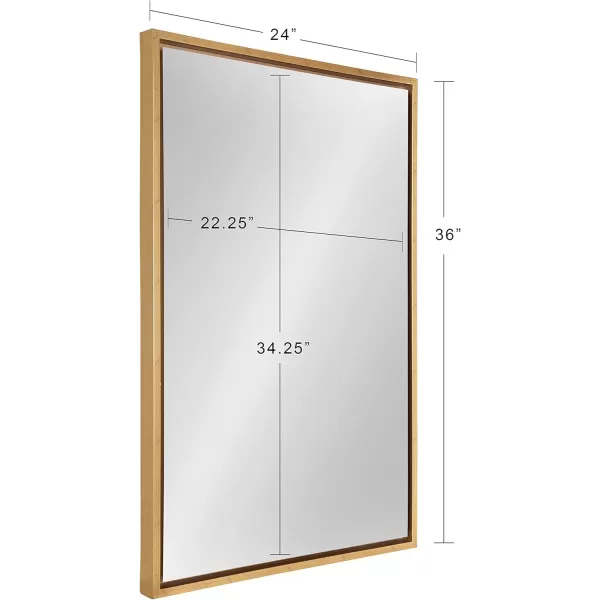 imageKate and Laurel Evans Glam Floating Framed Wall Mirror 18quot x 24quot Gold Chic Rectangle Accent MirrorGold