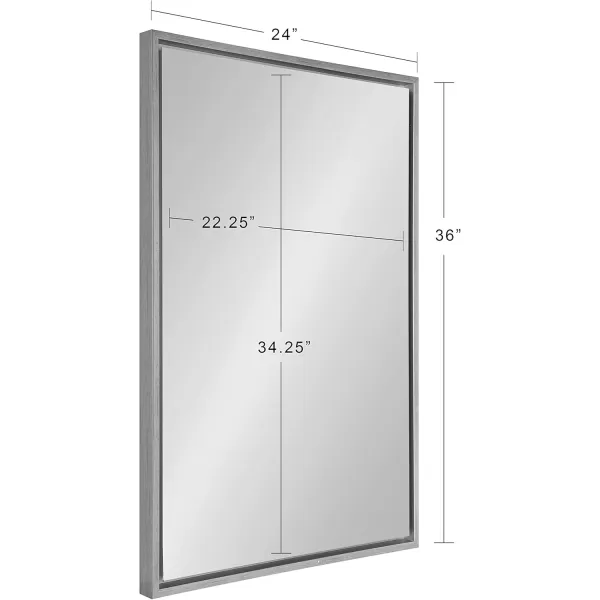 imageKate and Laurel Evans Glam Floating Framed Wall Mirror 18quot x 24quot Gold Chic Rectangle Accent MirrorSilver
