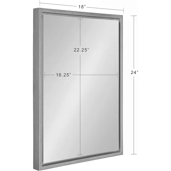 imageKate and Laurel Evans Glam Floating Framed Wall Mirror 18quot x 24quot Gold Chic Rectangle Accent MirrorSilver