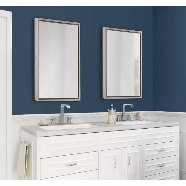 imageKate and Laurel Evans Glam Floating Framed Wall Mirror 18quot x 24quot Gold Chic Rectangle Accent MirrorSilver