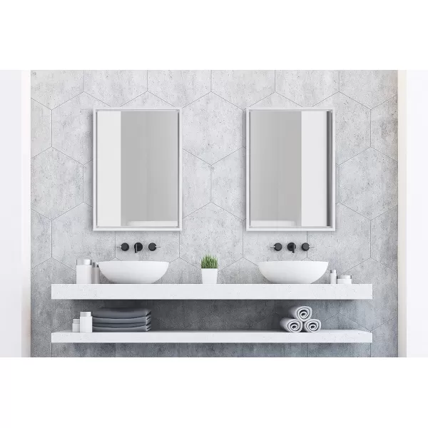 imageKate and Laurel Evans Glam Floating Framed Wall Mirror 18quot x 24quot Gold Chic Rectangle Accent MirrorWhite