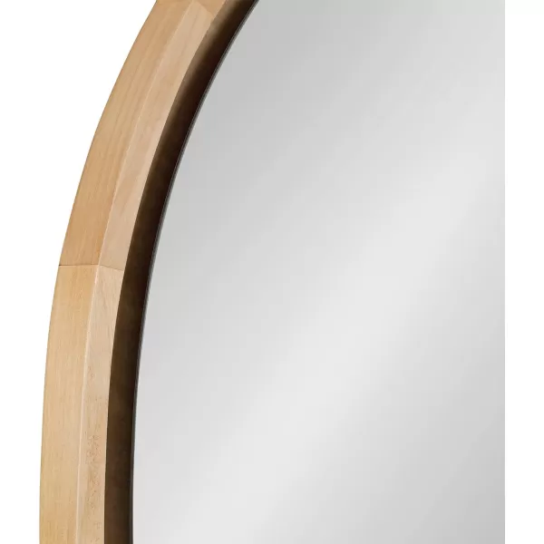 imageKate and Laurel Evans MidCentury Round Wood Framed Wall Mirror 30 inch Diameter Walnut Brown Decorative Modern Mirror for WallNatural