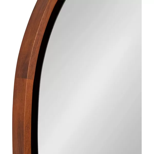 imageKate and Laurel Evans MidCentury Round Wood Framed Wall Mirror 30 inch Diameter Walnut Brown Decorative Modern Mirror for WallWalnut Brown