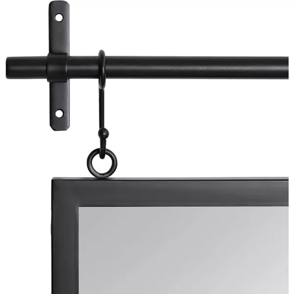 imageKate and Laurel Gammons Metal Framed Wall Mirror with Storage Shelf 18quot x 39quot Black Hanging Barn DoorInspired Accent MirrorBlack