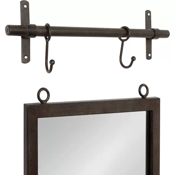 imageKate and Laurel Gammons Metal Framed Wall Mirror with Storage Shelf 18quot x 39quot Black Hanging Barn DoorInspired Accent MirrorSilver