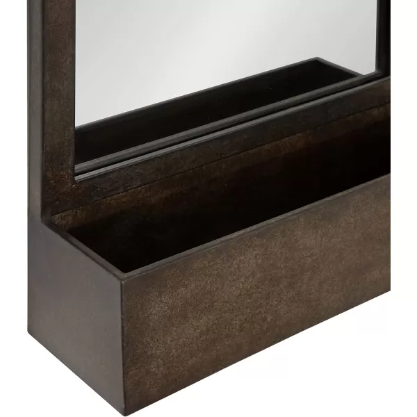 imageKate and Laurel Gammons Metal Framed Wall Mirror with Storage Shelf 18quot x 39quot Black Hanging Barn DoorInspired Accent MirrorSilver
