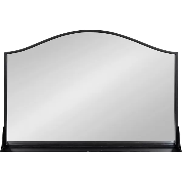 imageKate and Laurel Gramera Traditional Scalloped Arched Wall Mirror with Shelf 20x30 Black Decorative Glam Arch Mirror with Display Ledge and Sleek FinishBlack