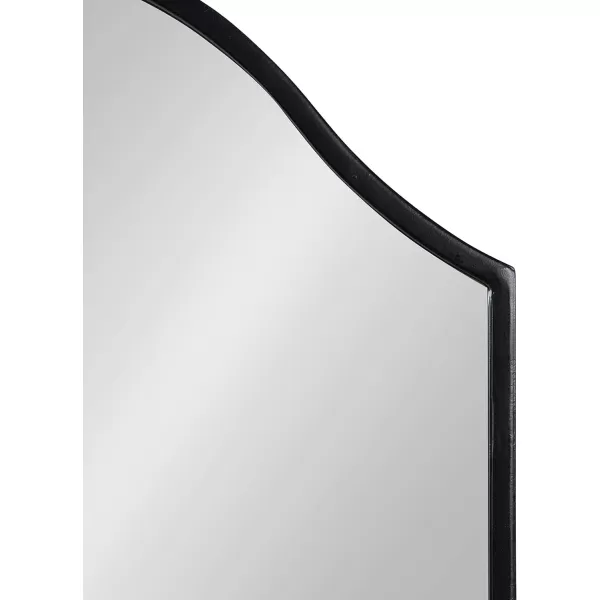 imageKate and Laurel Gramera Traditional Scalloped Arched Wall Mirror with Shelf 20x30 Black Decorative Glam Arch Mirror with Display Ledge and Sleek FinishBlack