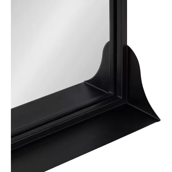 imageKate and Laurel Gramera Traditional Scalloped Arched Wall Mirror with Shelf 20x30 Black Decorative Glam Arch Mirror with Display Ledge and Sleek FinishBlack