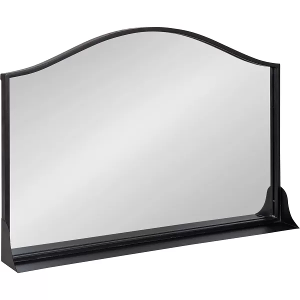 imageKate and Laurel Gramera Traditional Scalloped Arched Wall Mirror with Shelf 20x30 Black Decorative Glam Arch Mirror with Display Ledge and Sleek FinishBlack