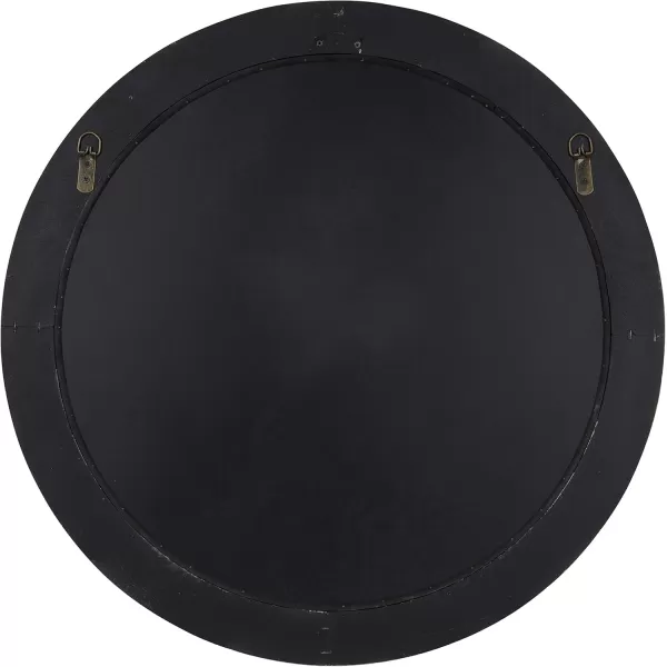imageKate and Laurel Irelyn Coastal Wall Mirror 26 Inch Diameter Gray Farmhouse Inspired Dimensional Wall Decor Accent Piece with Round Frame and Ornate Crown Detailing