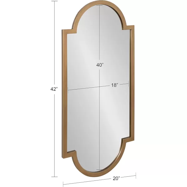 imageKate and Laurel Jovie Modern Panel Wall Mirror 20 x 42 Gold Glam Decorative Mirror for WallGold