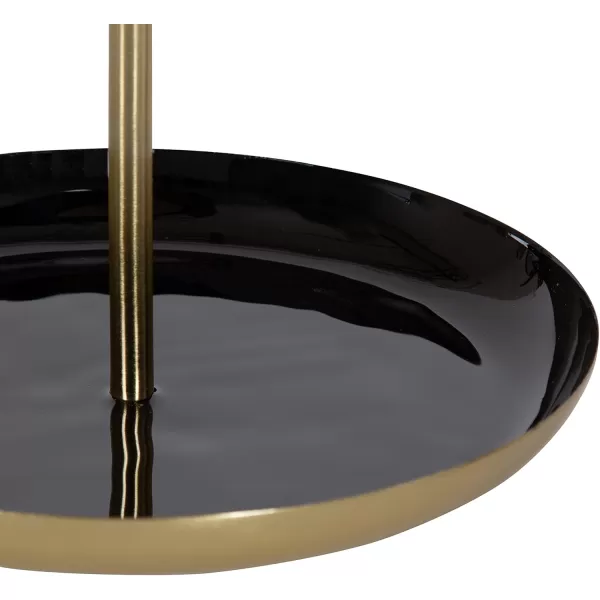 imageKate and Laurel Laranya Modern Decorative Table Mirror 11 x 15 Black and Gold Glamorous Freestanding Tabletop Mirror with Robust Metal Tray for Makeup and Jewelry Storage and DisplayBlackGold