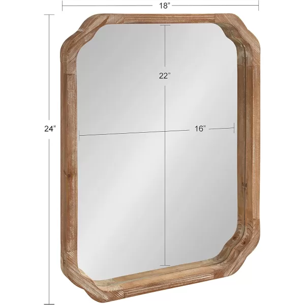 imageKate and Laurel Marston Farmhouse Rectangle Wall Mirror 24 x 36 Rustic Brown Decorative Rustic Mirror for WallRustic Brown