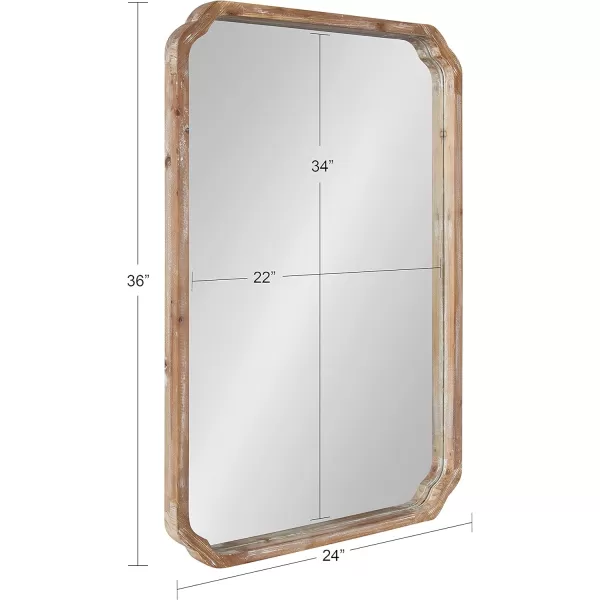 imageKate and Laurel Marston Farmhouse Rectangle Wall Mirror 24 x 36 Rustic Brown Decorative Rustic Mirror for WallRustic Brown