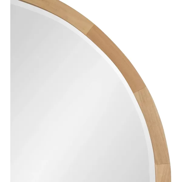 imageKate and Laurel McLean Modern Scandinavian Wood Framed Round Wall Mirror 34 Inch Diameter Natural Poplar Decorative Circle Wooden Mirror with Slim Frame and Modern ShapeNatural