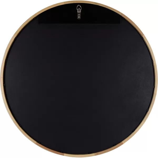 imageKate and Laurel McLean Modern Scandinavian Wood Framed Round Wall Mirror 34 Inch Diameter Natural Poplar Decorative Circle Wooden Mirror with Slim Frame and Modern ShapeNatural